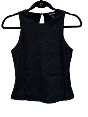 Express Women’s Sparkly Sleeveless Top in Black Size XS